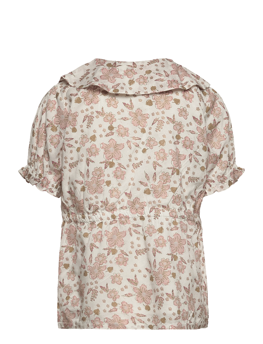 En Fant - Shirt Flower Woven - blusar & tunikor - egret - 1