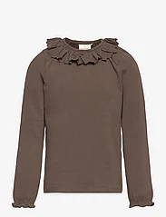 En Fant - Blouse LS Collar - long-sleeved t-shirts - chocolate chip - 0