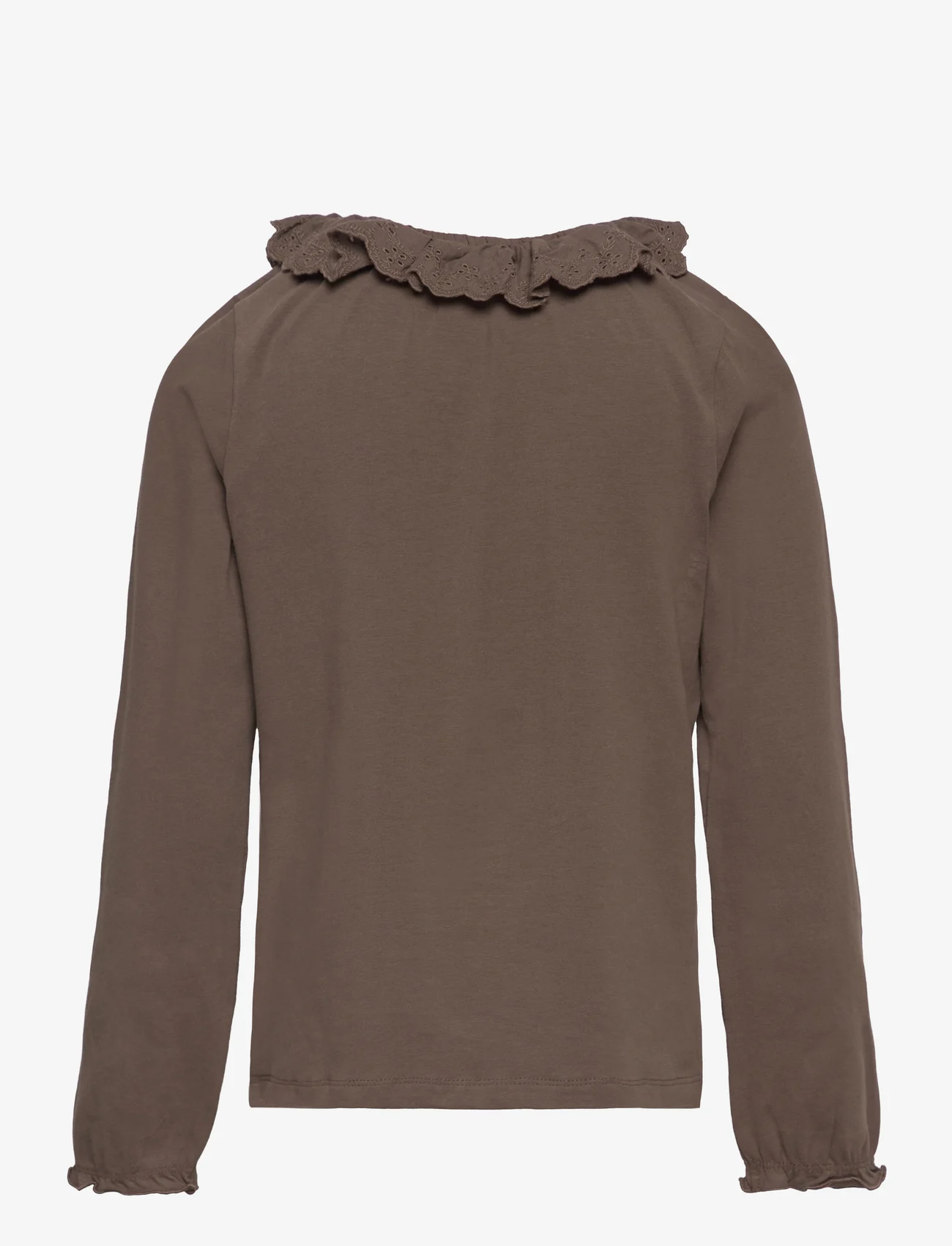 En Fant - Blouse LS Collar - long-sleeved t-shirts - chocolate chip - 1