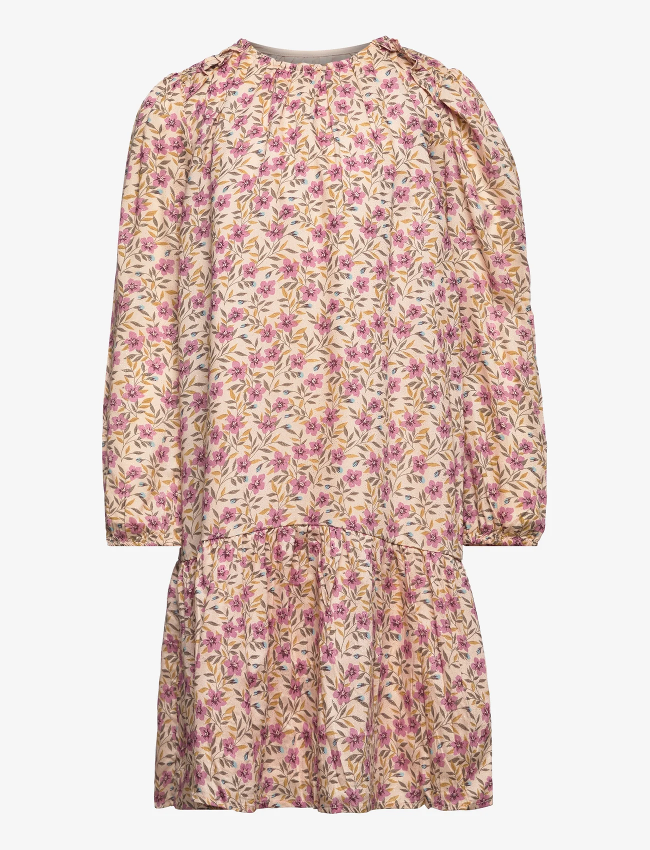 En Fant - Dress Flower Woven - long-sleeved casual dresses - rose dust - 0