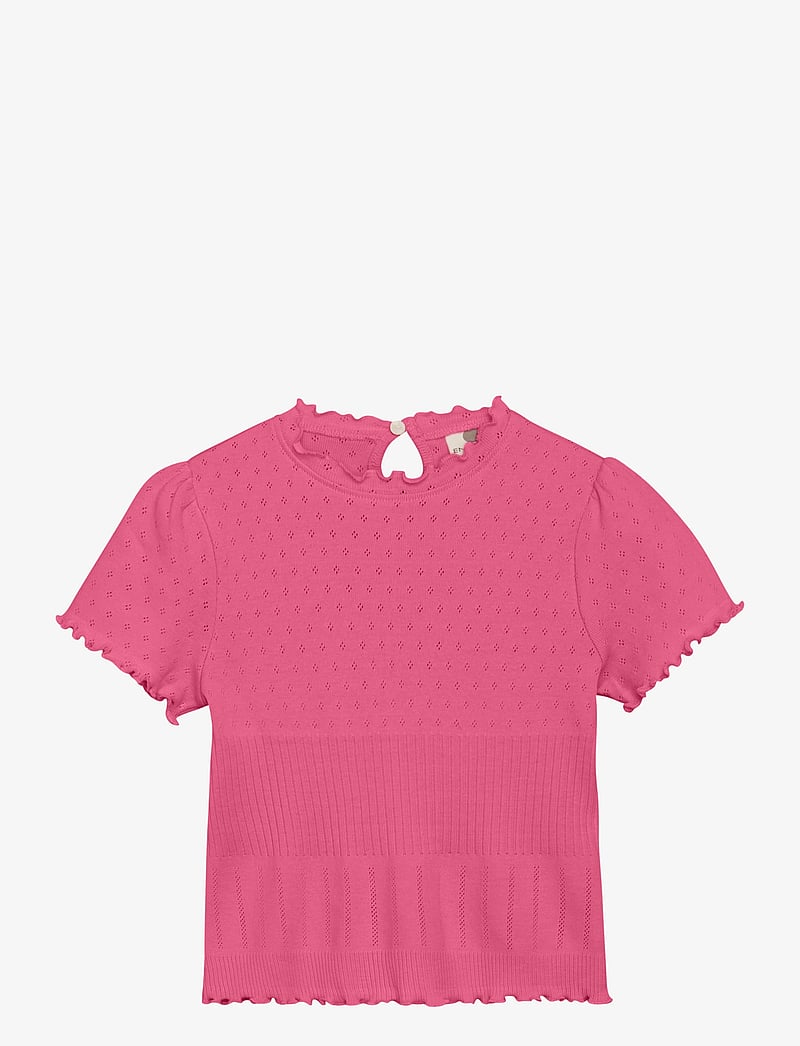 En Fant - T-shirt SS Pointelle - kortärmade t-shirts - shocking pink - 0