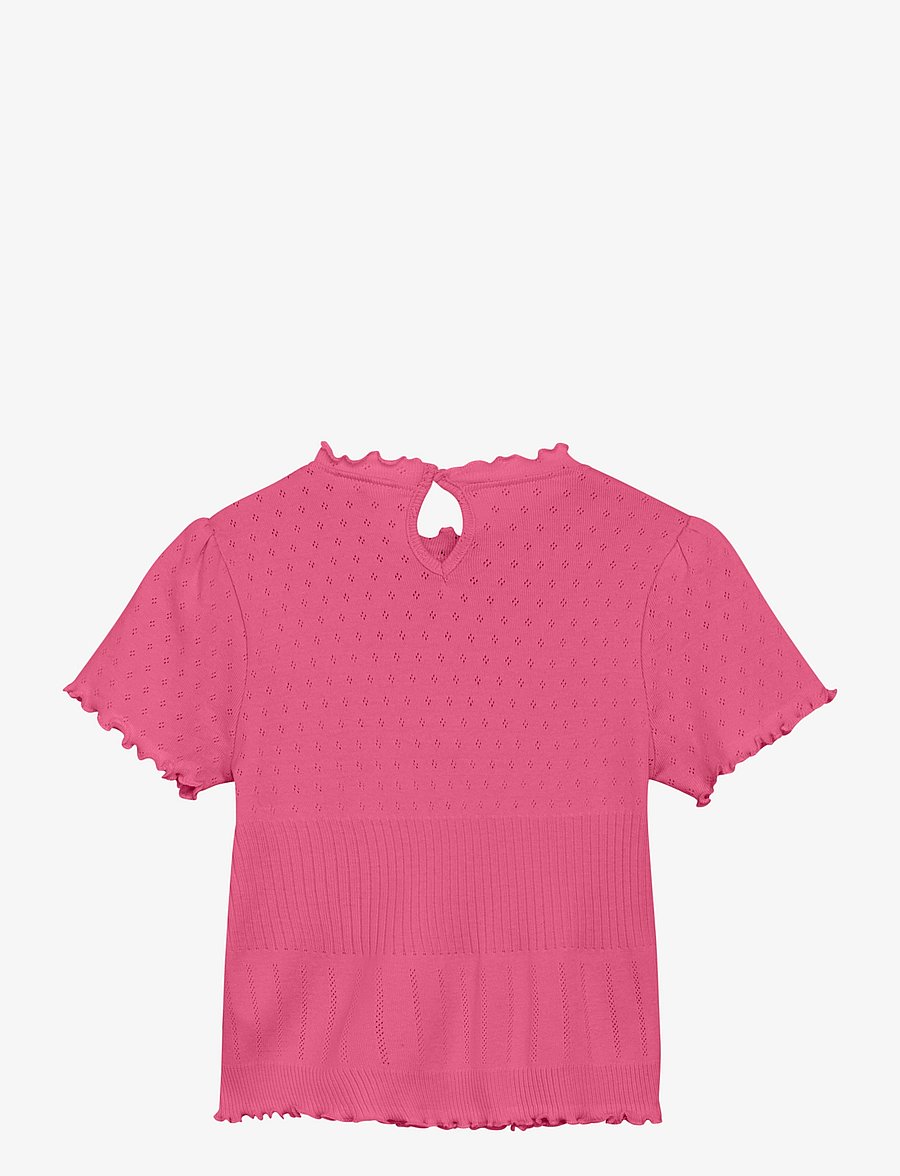 En Fant - T-shirt SS Pointelle - shocking pink - 1