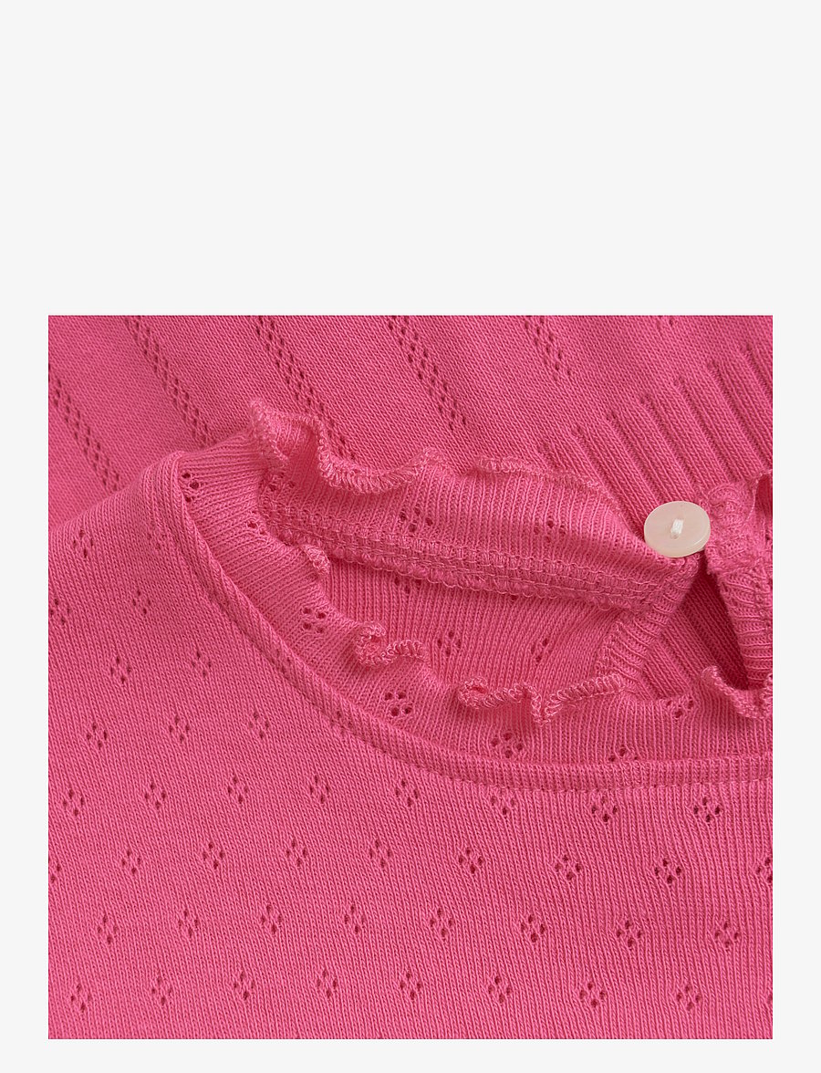 En Fant - T-shirt SS Pointelle - shocking pink - 2