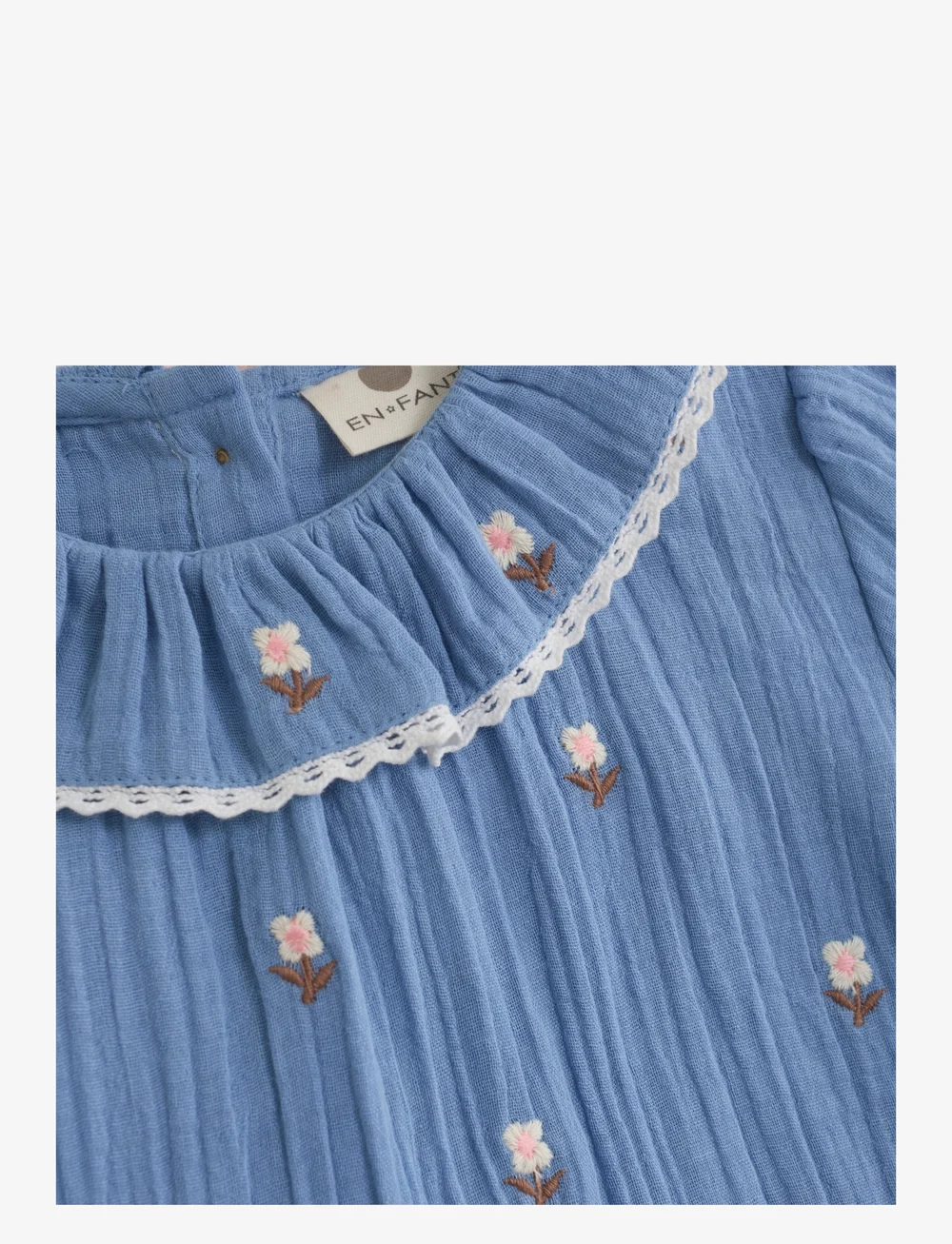 En Fant - Dress SS Embroidery Muslin - short-sleeved casual dresses - infinity - 2