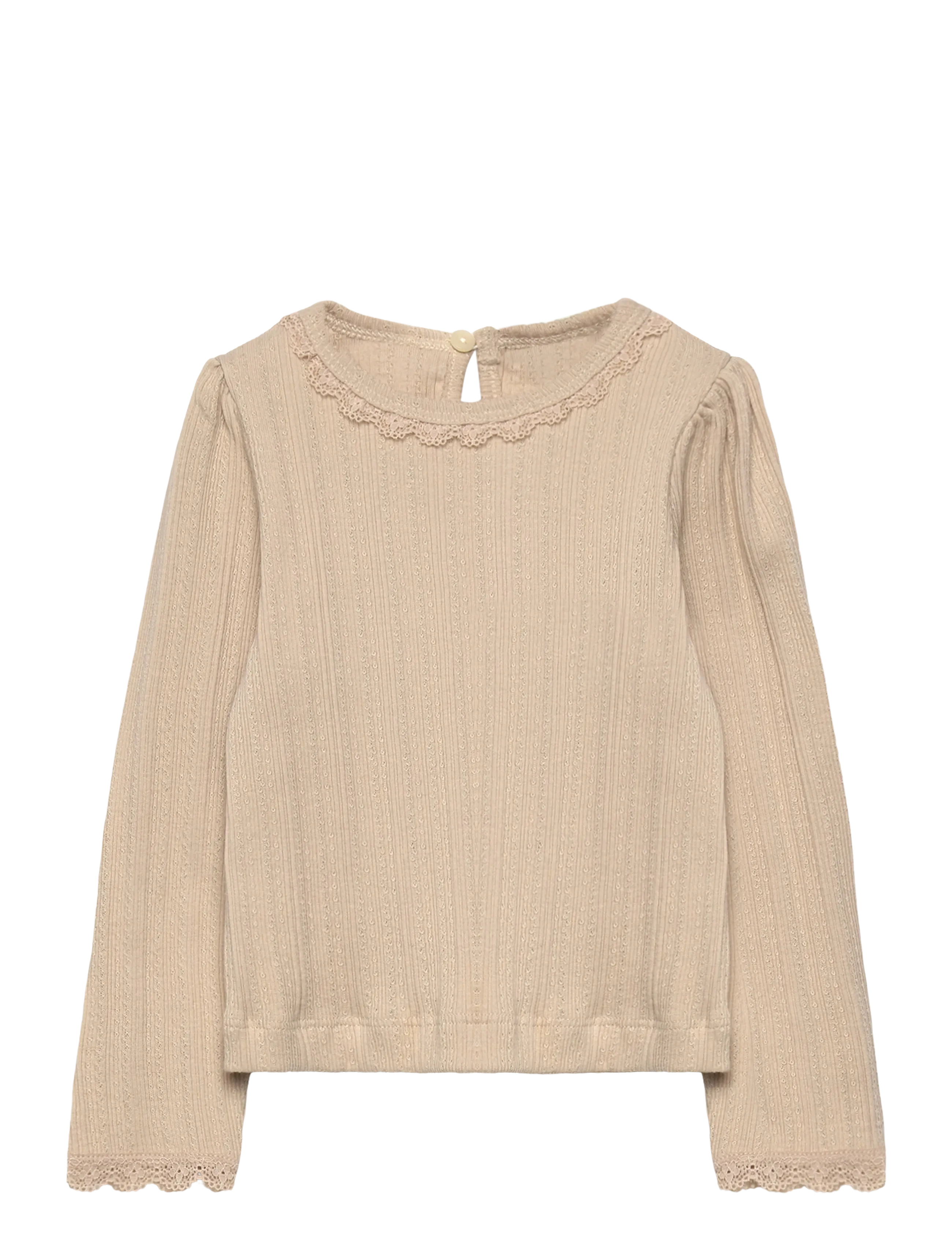 En Fant T-shirt LS Pointelle - Overdele - FRENCH OAK / beige