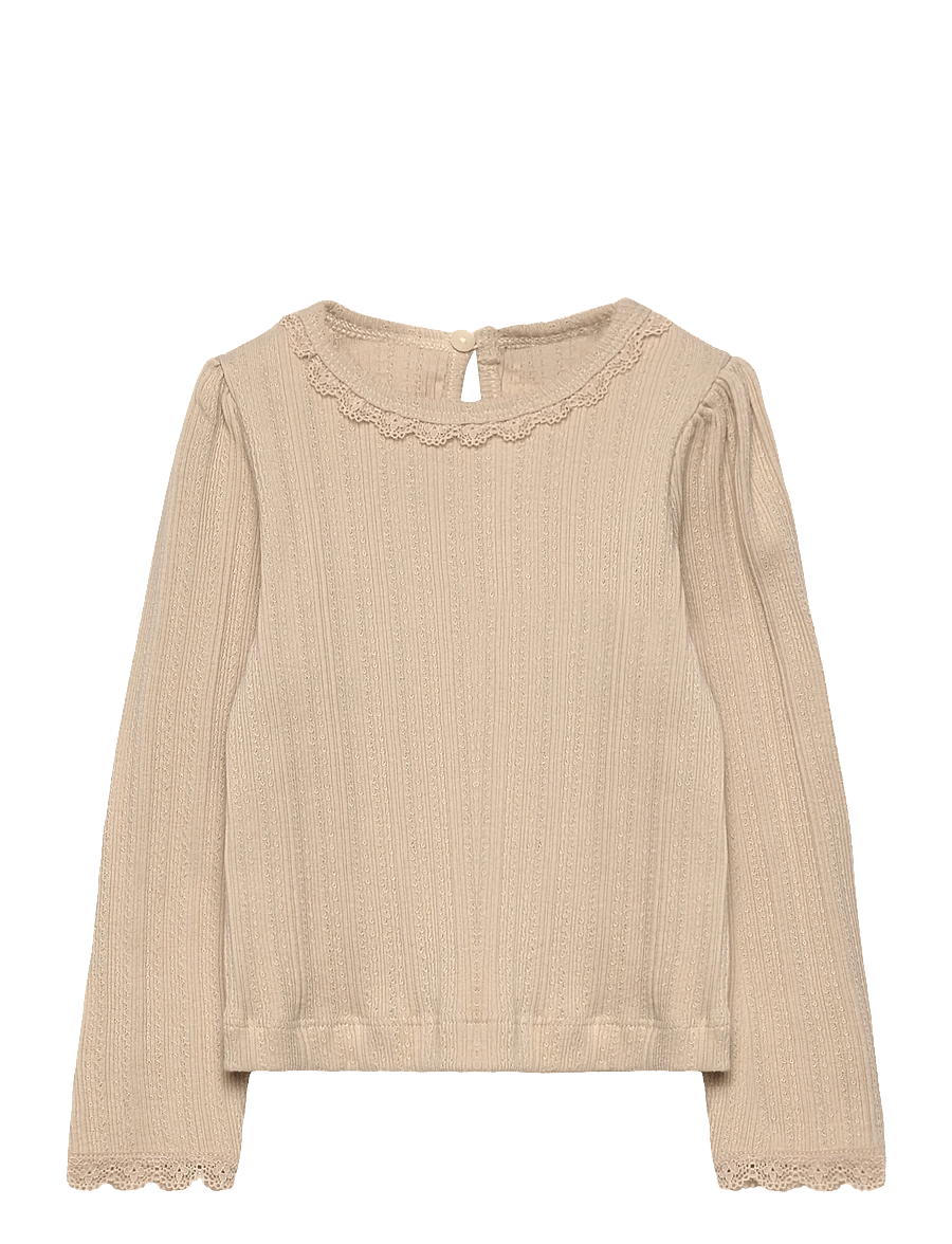 En Fant - T-shirt LS Pointelle - langärmelig - french oak - 0