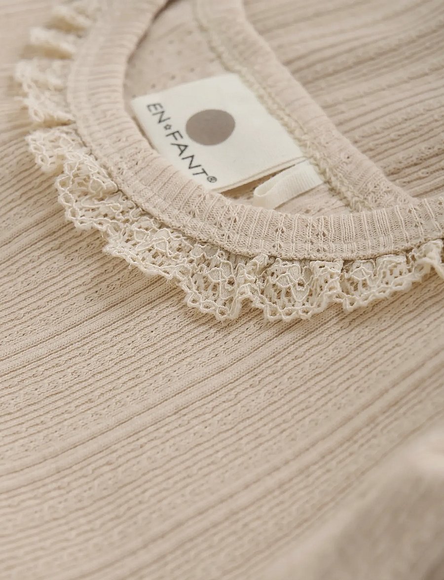 En Fant - T-shirt LS Pointelle - langärmelig - french oak - 2