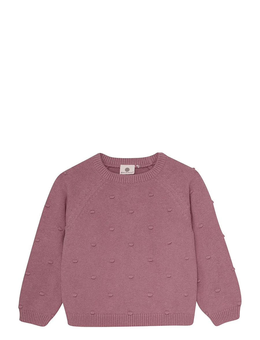 En Fant - Pullover Knit w. Wool - jumpers - nostalgia rose - 0