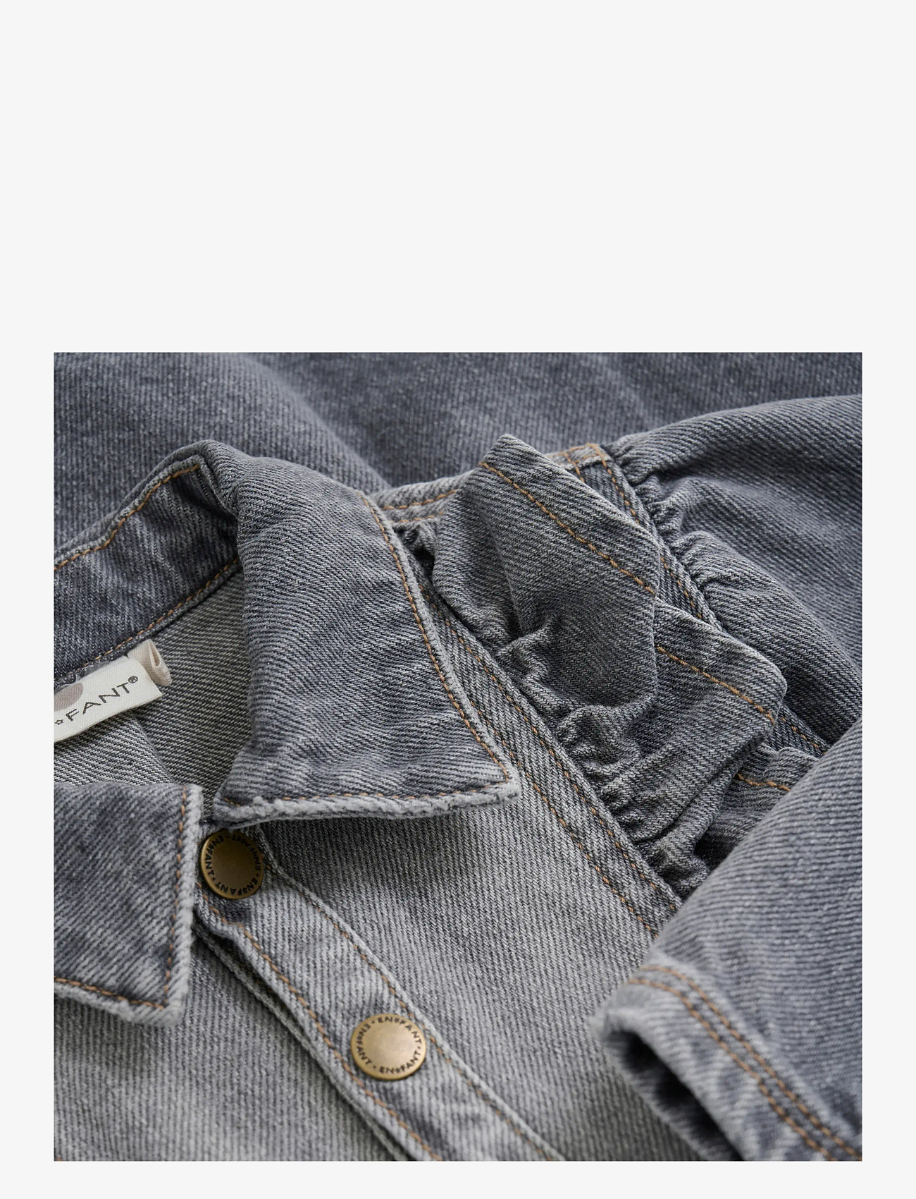 En Fant - Dress Denim - långärmade vardagsklänningar - light grey denim - 3