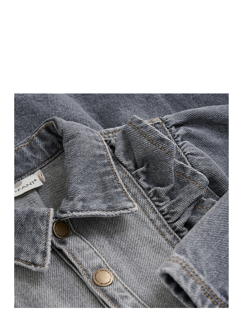 En Fant - Dress Denim - långärmade vardagsklänningar - light grey denim - 3