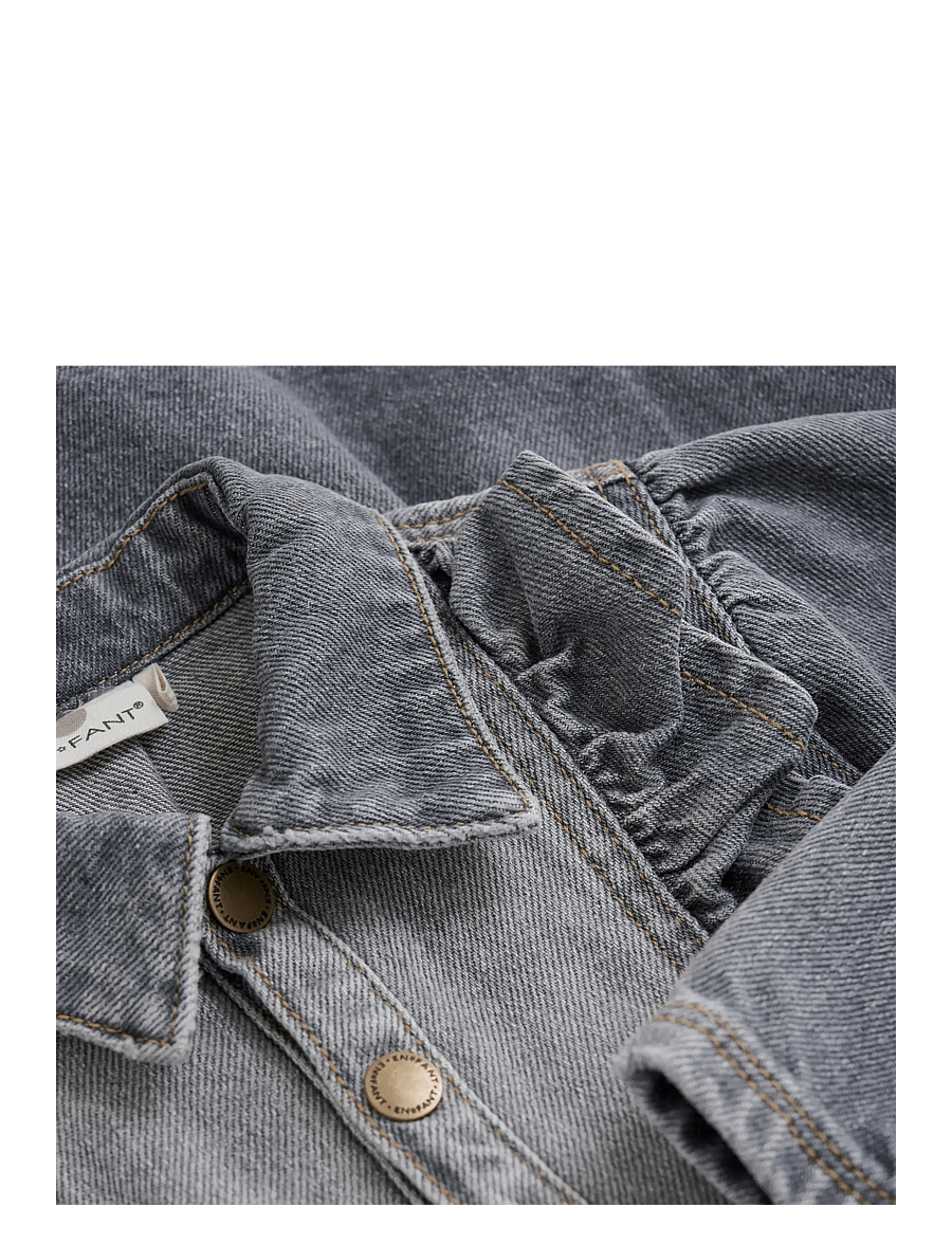 En Fant - Dress Denim - langärmelige freizeitkleider - light grey denim - 3