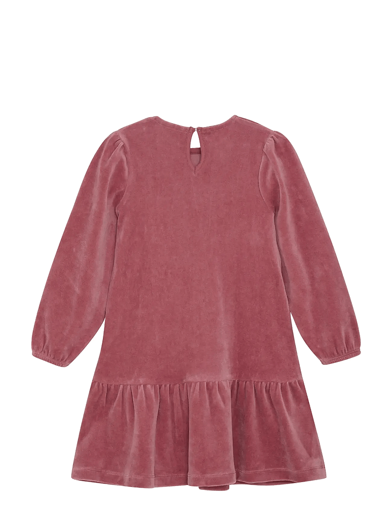 En Fant - Dress Velour - long-sleeved casual dresses - nostalgia rose - 1