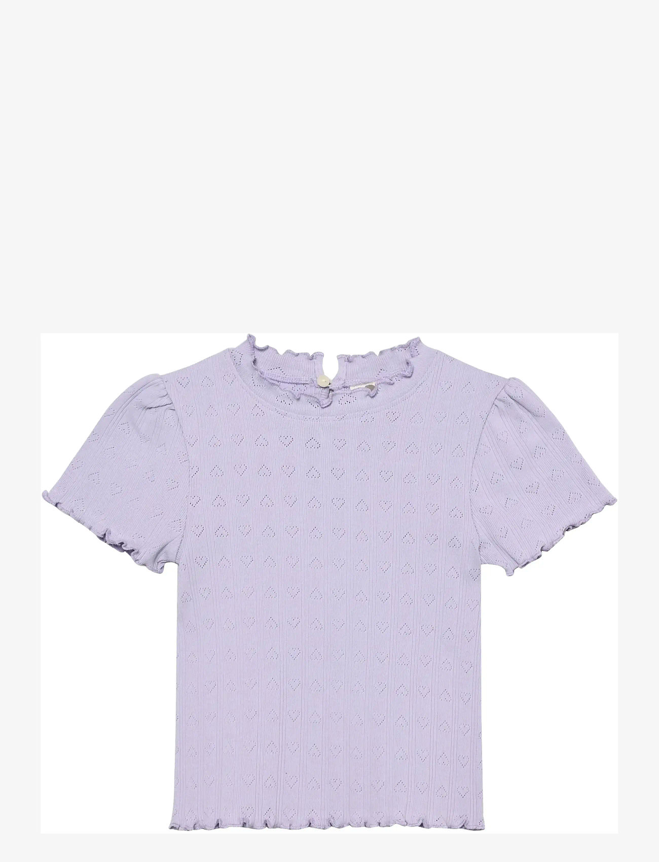 En Fant - T-shirt SS Pointelle - lühikeste varrukatega t-särgid - purple heather - 0