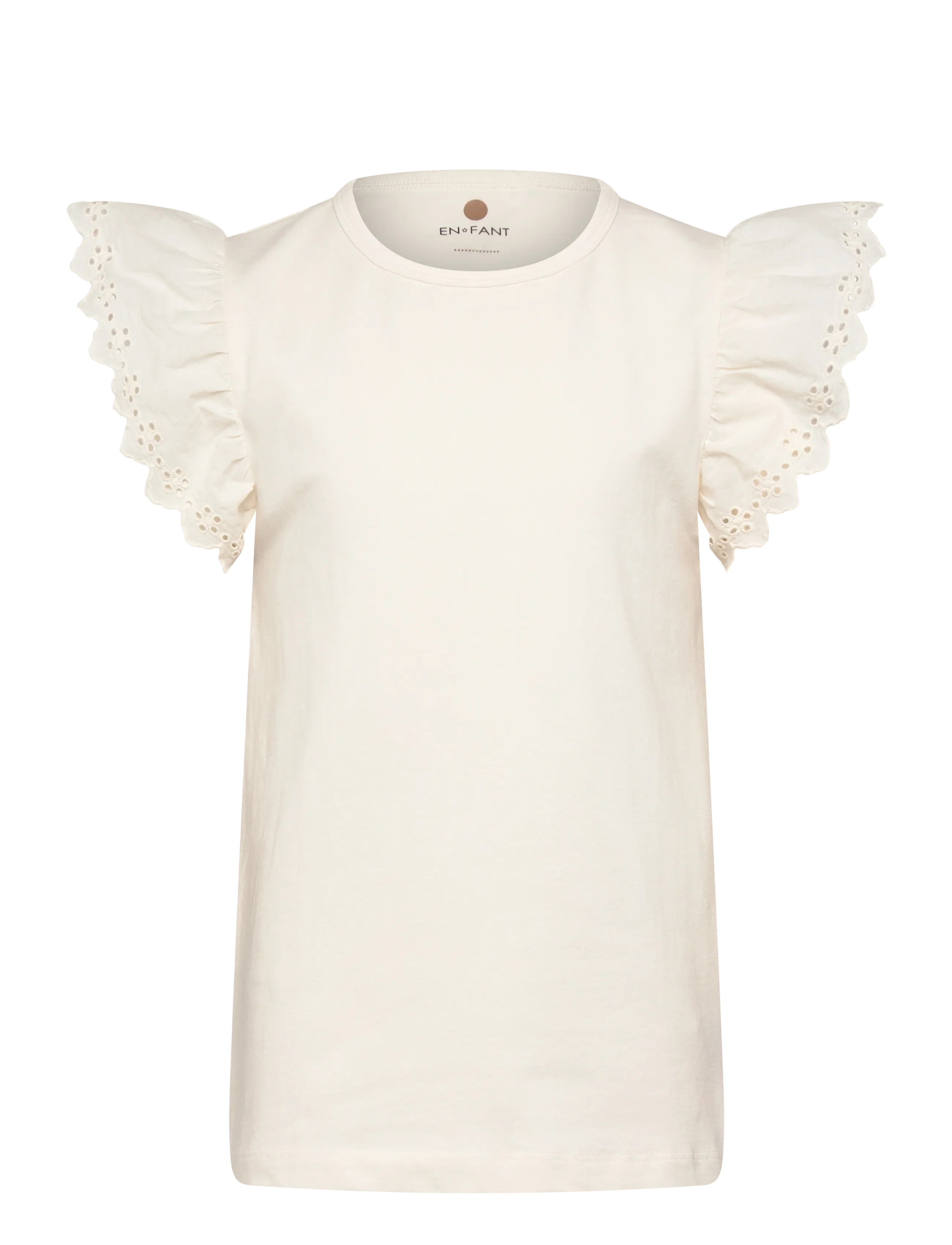 EN FANT T-Shirt Ss Cream - 128 - Kinder