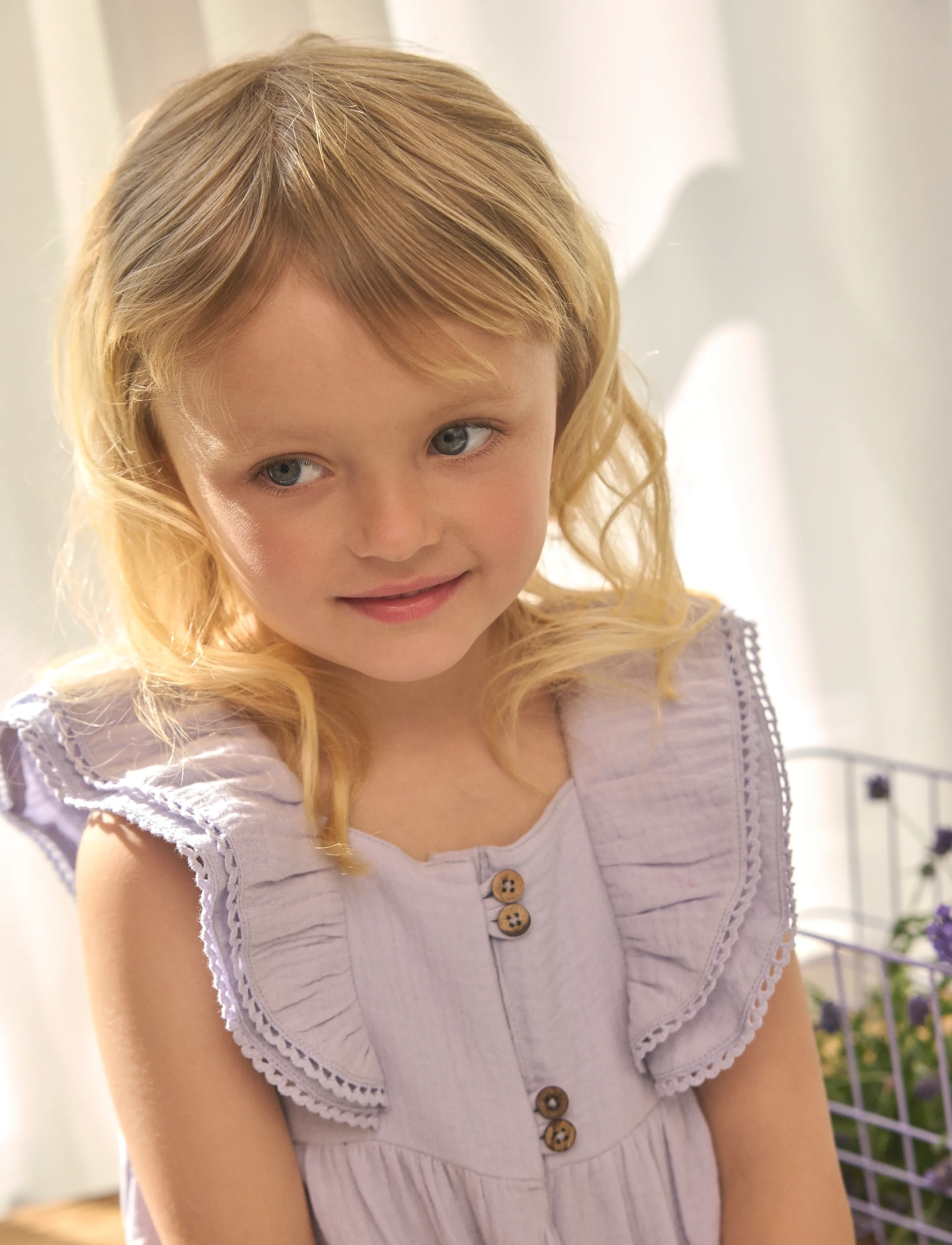 En Fant Dress Ss Muslin, 98, Casual Dresses, Lila - Sleeveless Kinder