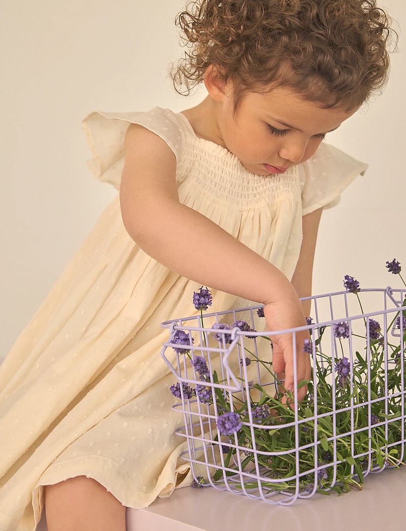 En Fant - Dress NS Dobby - sleeveless casual dresses - eggnog - 0