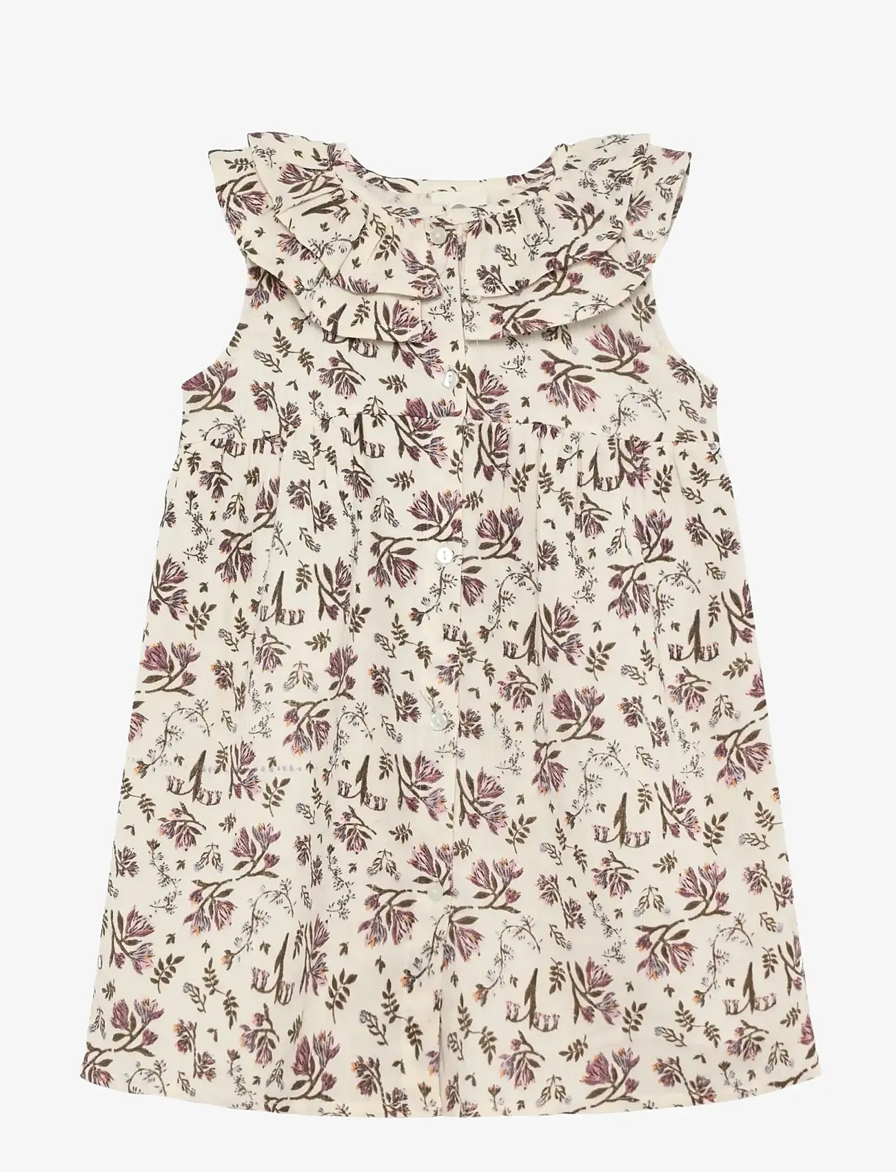 En Fant - Dress NS Floral Woven - Ärmellose freizeitkleider - eggnog - 0