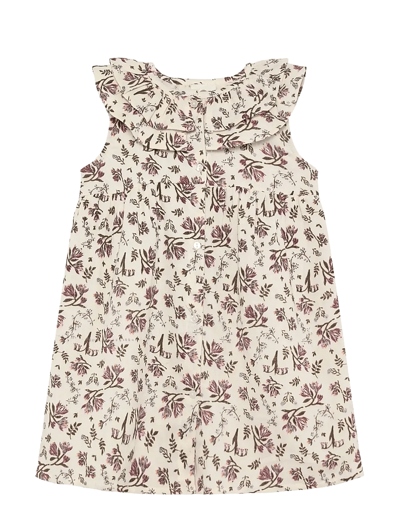 En Fant - Dress NS Floral Woven - Ärmellose freizeitkleider - eggnog - 0