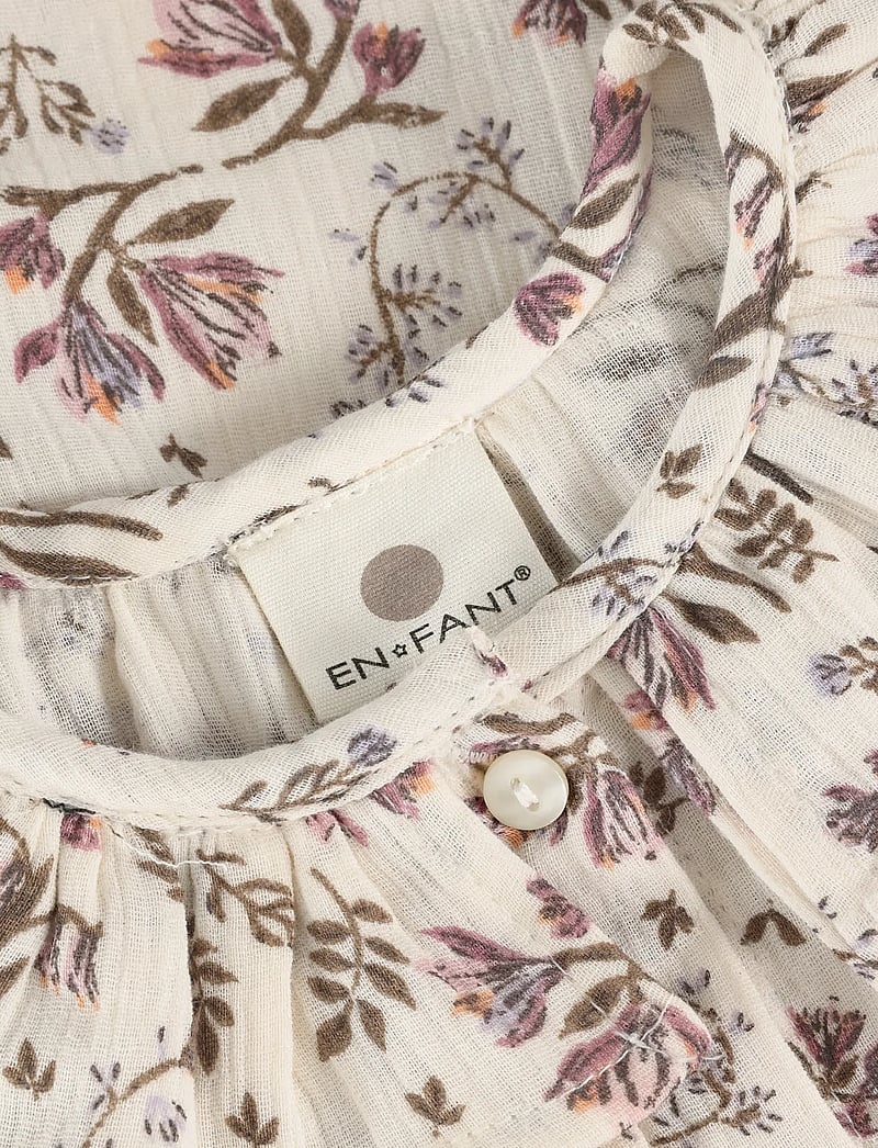 En Fant - Dress NS Floral Woven - Ärmellose freizeitkleider - eggnog - 2