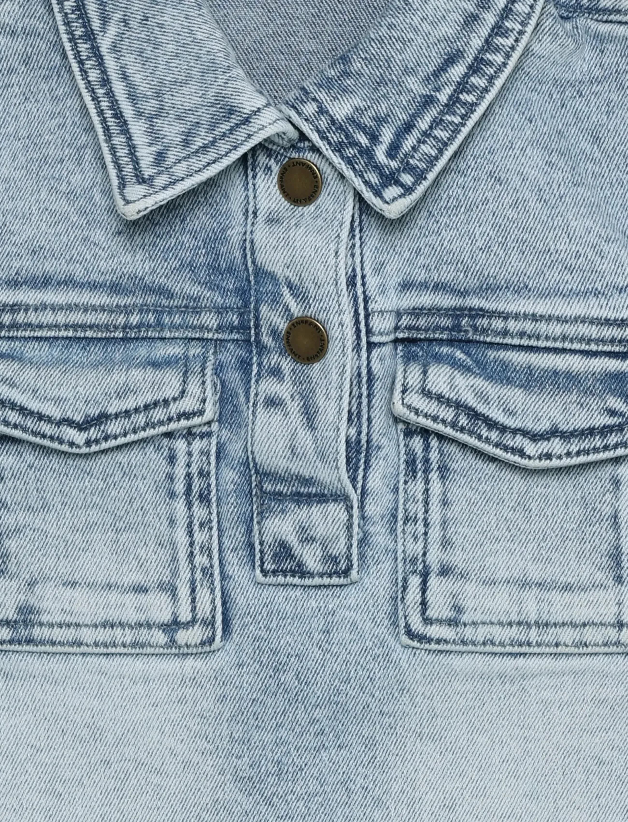 En Fant - Dress Denim - casual jurken met korte mouwen - light blue denim - 2