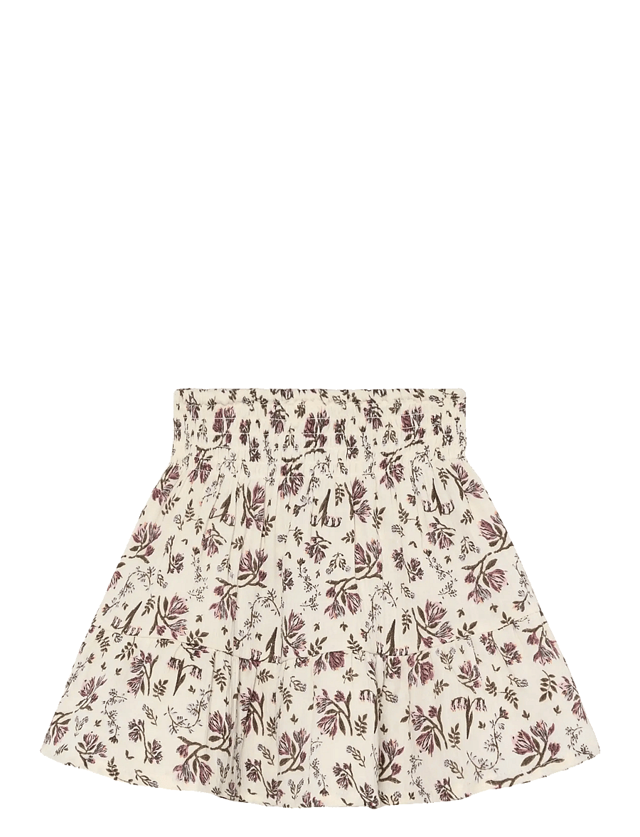 En Fant - Skirt Floral Woven - midi-röcke - eggnog - 2