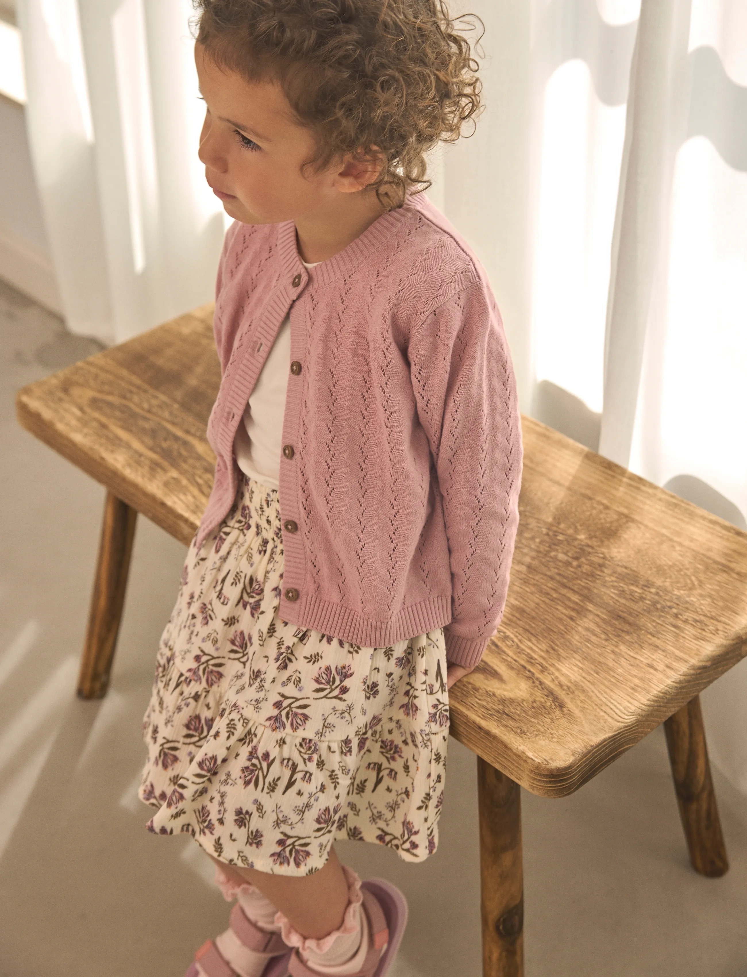 En Fant Skirt Floral Woven, 92, Cream, Nederdele > Midi-Nederdele, Børn