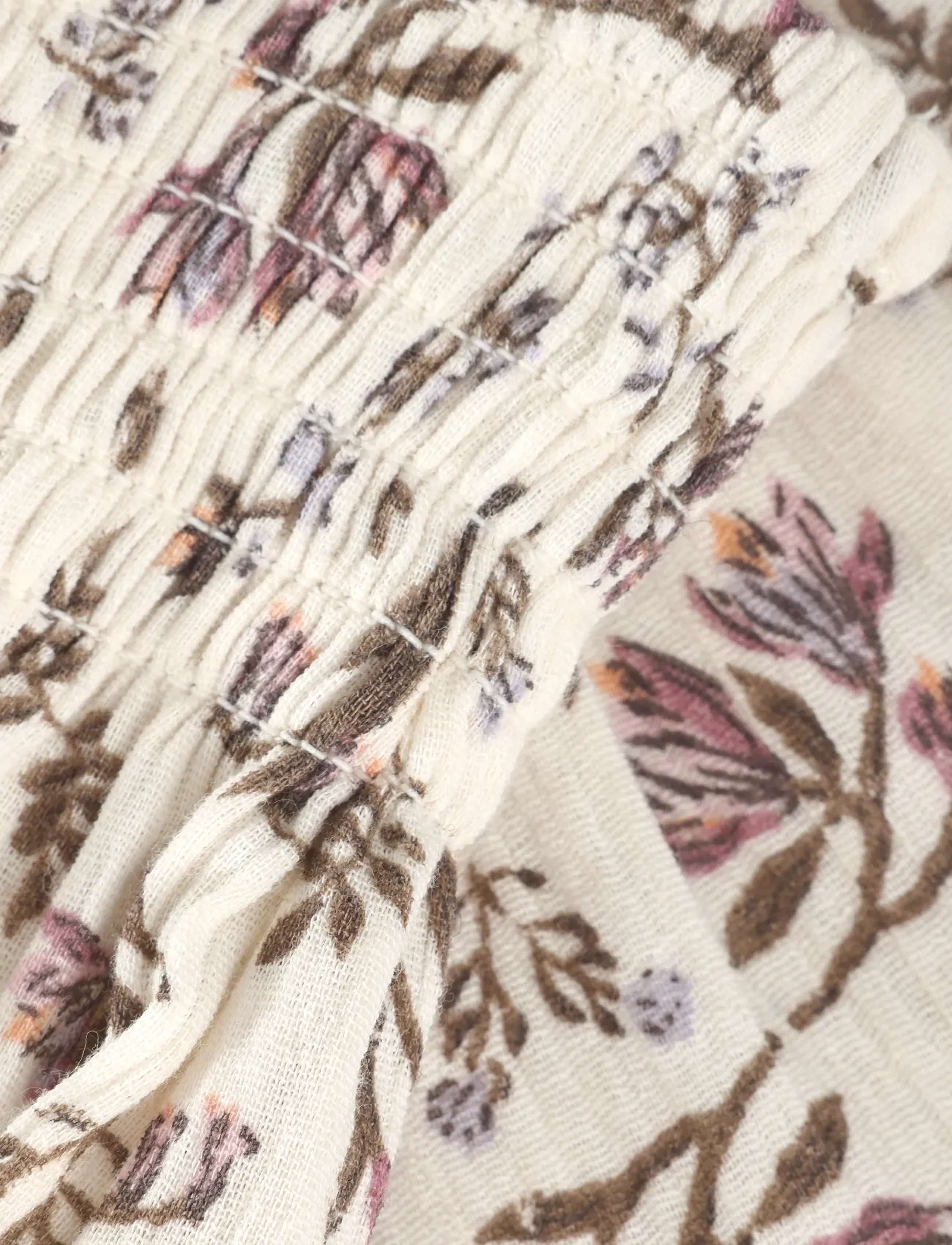 En Fant - Skirt Floral Woven - midi-röcke - eggnog - 4