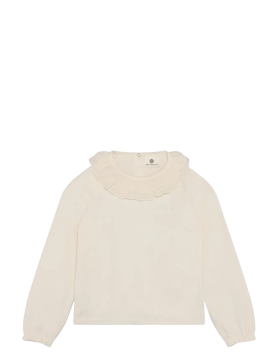 En Fant - T-shirt LS Collar - langärmelig - pearled ivory - 0