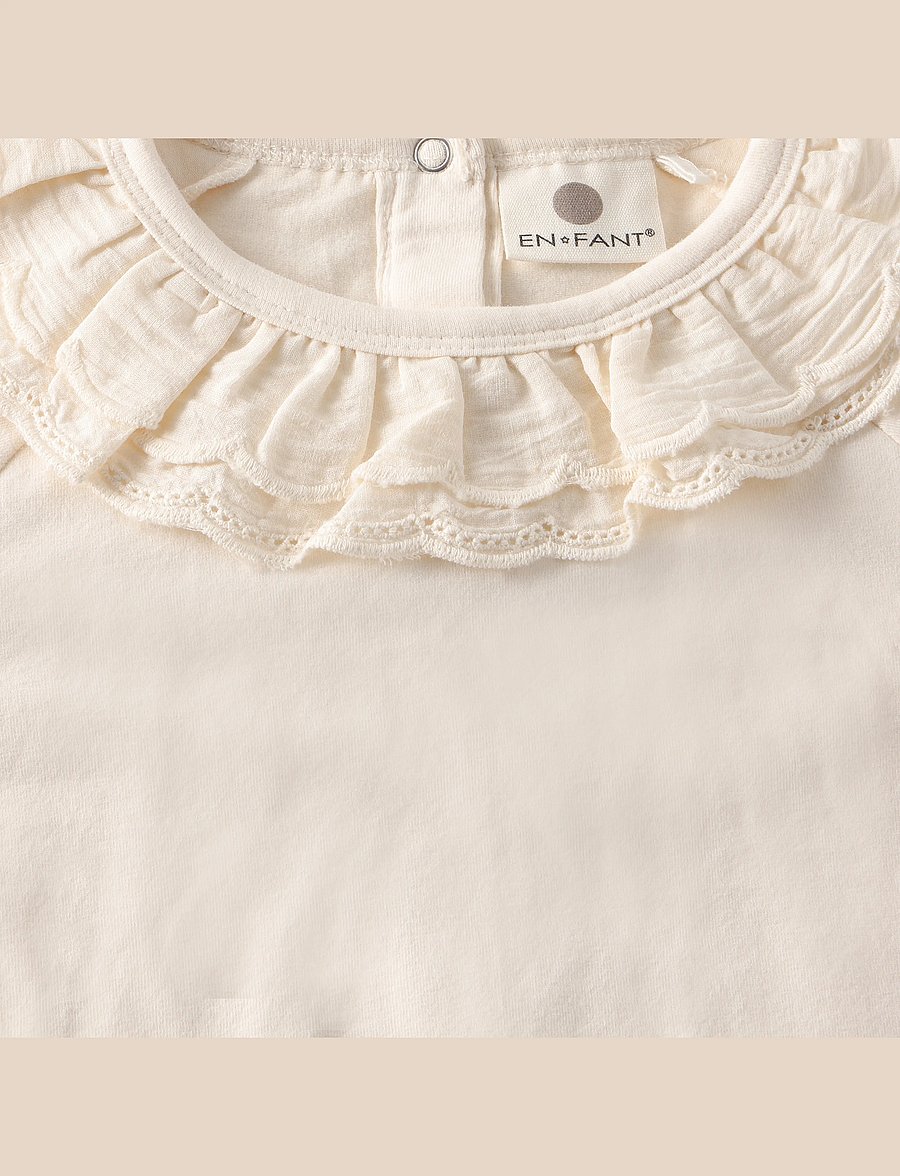 En Fant - T-shirt LS Collar - langärmelig - pearled ivory - 2