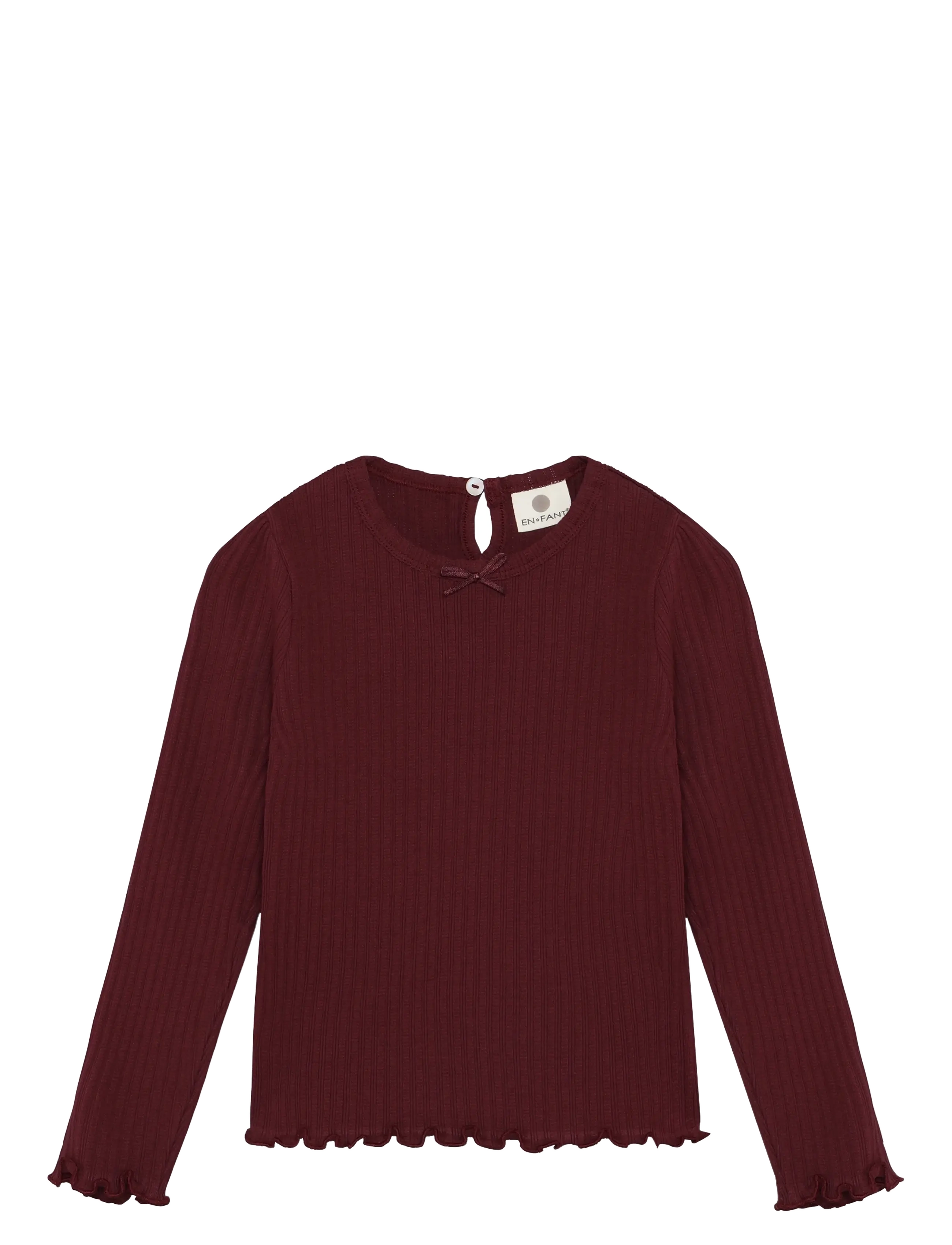 En Fant T-shirt LS Pointelle - Alles anzeigen - BURGUNDY / burgundy
