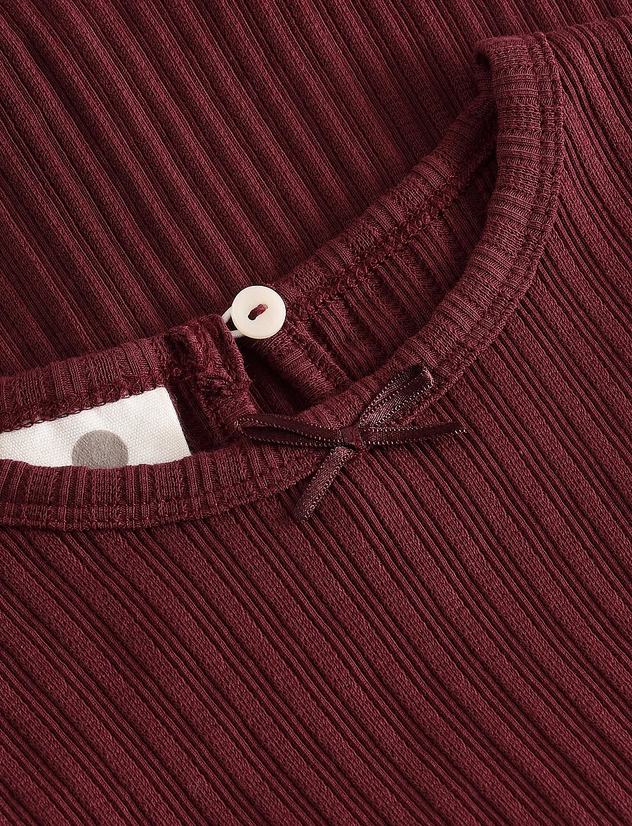 En Fant - T-shirt LS Pointelle - långärmade t-shirts - burgundy - 2