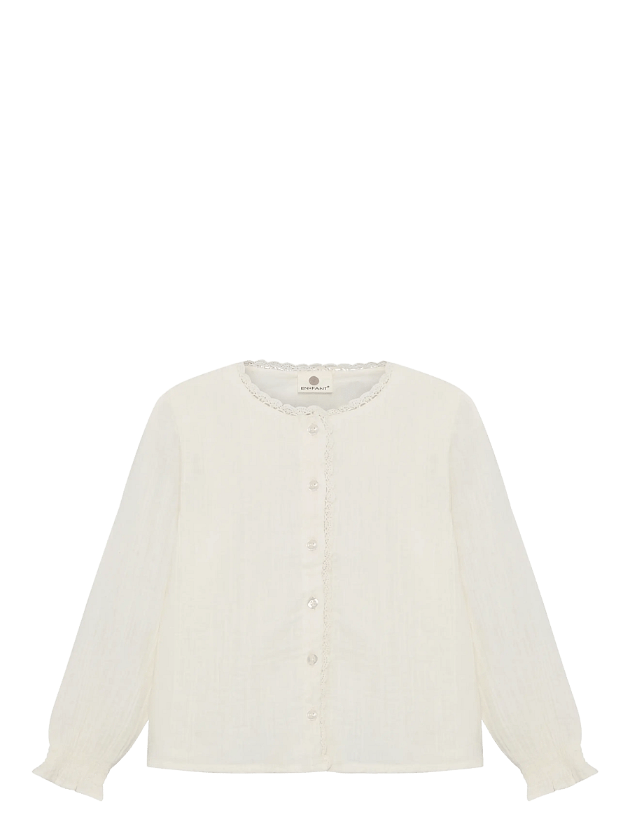 En Fant - Shirt LS Woven - blússur og kyrtlar - pearled ivory - 0