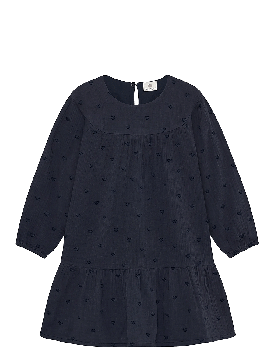 En Fant - Dress LS Woven - långärmade babyklänningar - parisian night - 0