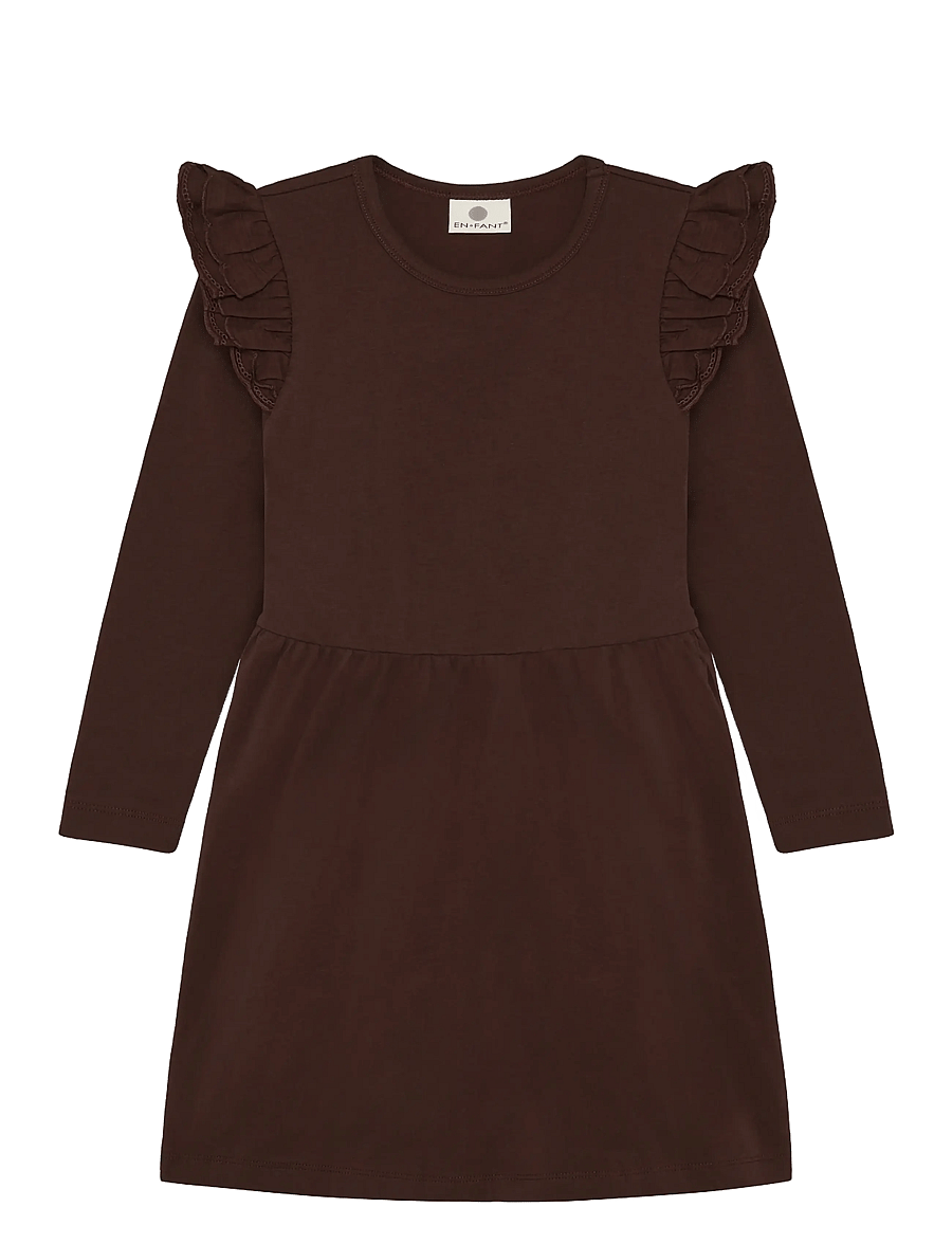 En Fant - Dress LS - robes pour bébés à manches longues - deep mahogany - 0