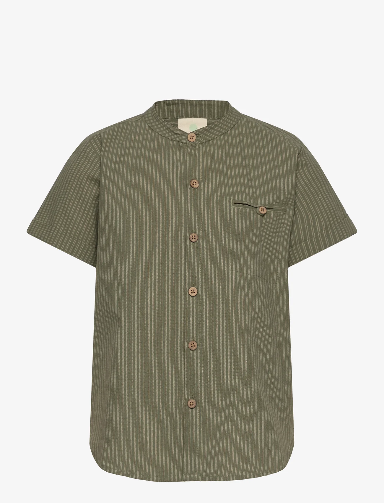 En Fant - Shirt SS Stripe - kurzärmlige hemden - sea spray - 0