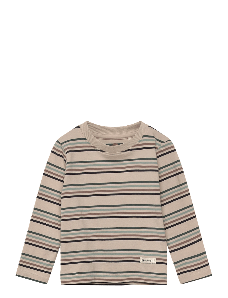 En Fant - T-shirt LS Stripe - pikkade varrukatega t-särgid - balsam green - 0