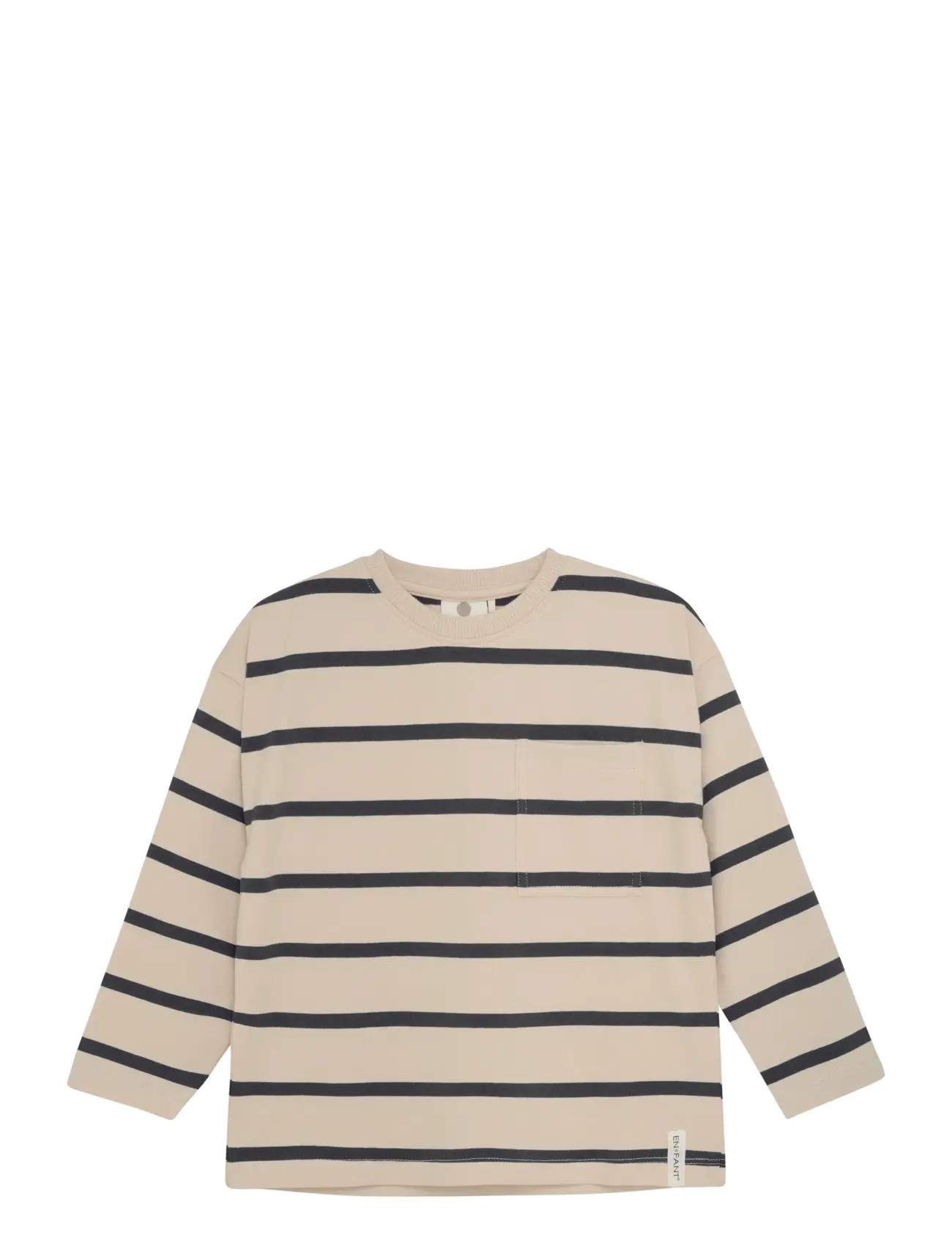 EN FANT T-Shirt Ls Stripe Oversize Beige - 128 - Kinder
