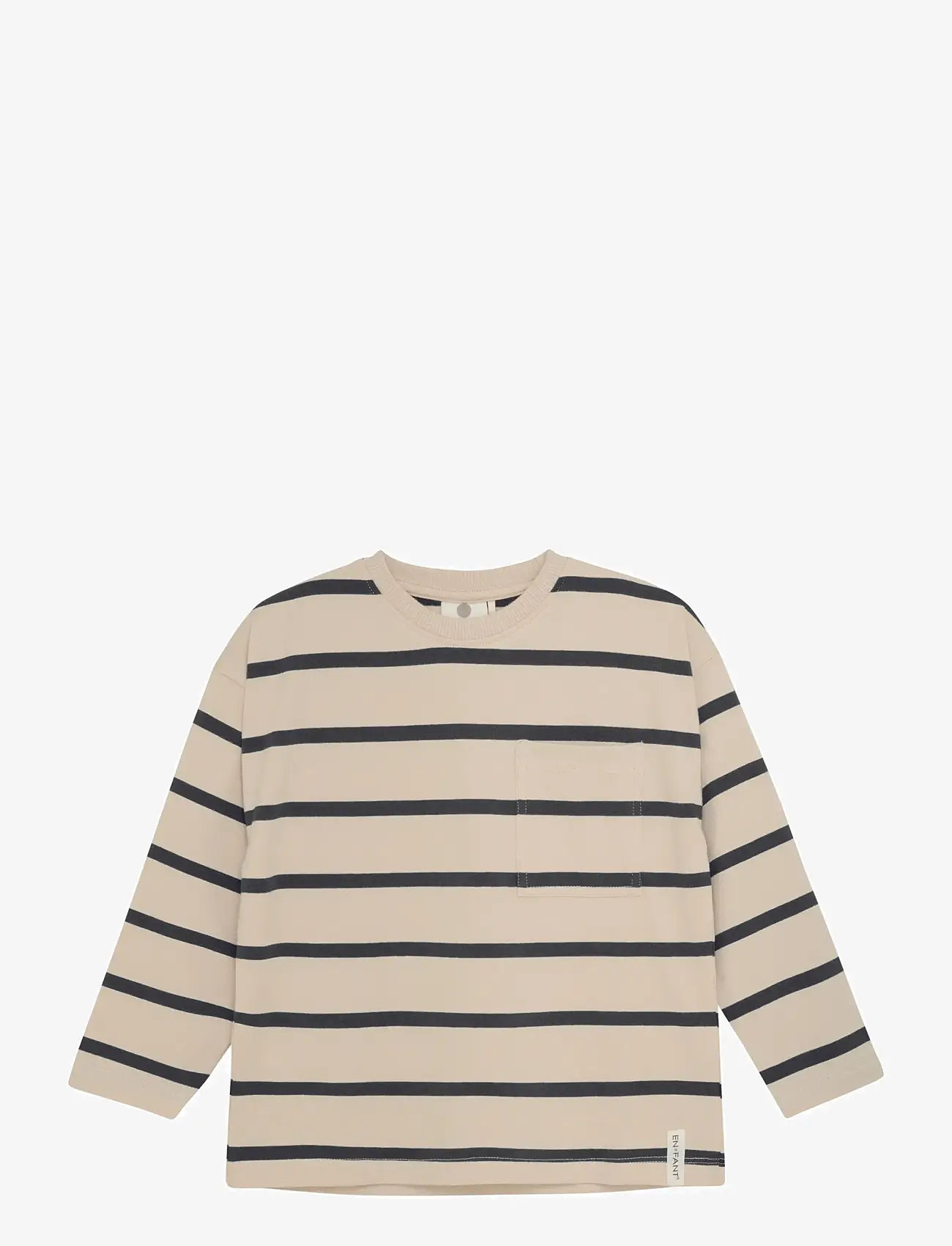 En Fant - T-shirt LS Stripe Oversize - langærmede t-shirts - ebony - 1