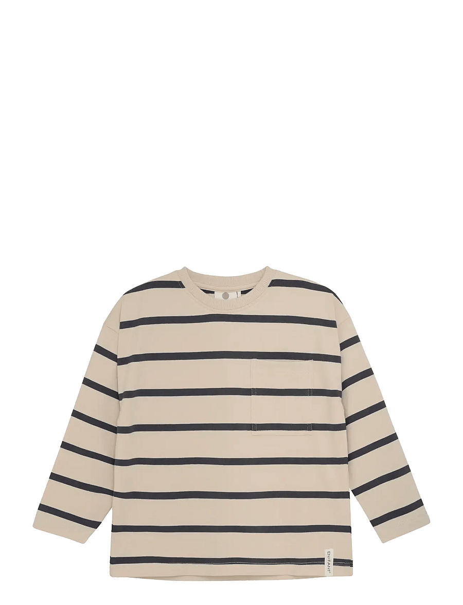 En Fant - T-shirt LS Stripe Oversize - pikkade varrukatega t-särgid - ebony - 1