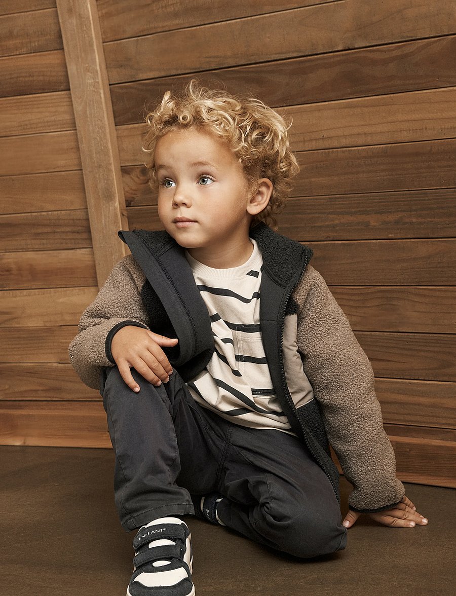 En Fant - T-shirt LS Stripe Oversize - pikkade varrukatega t-särgid - ebony - 0