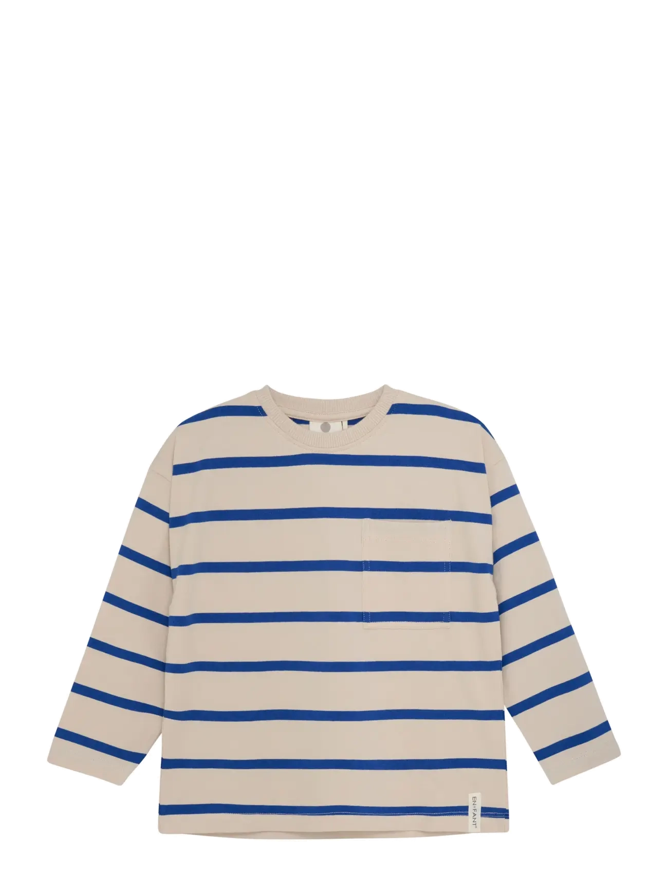 En Fant - T-shirt LS Stripe Oversize - długi rękaw - mazarine blue - 0