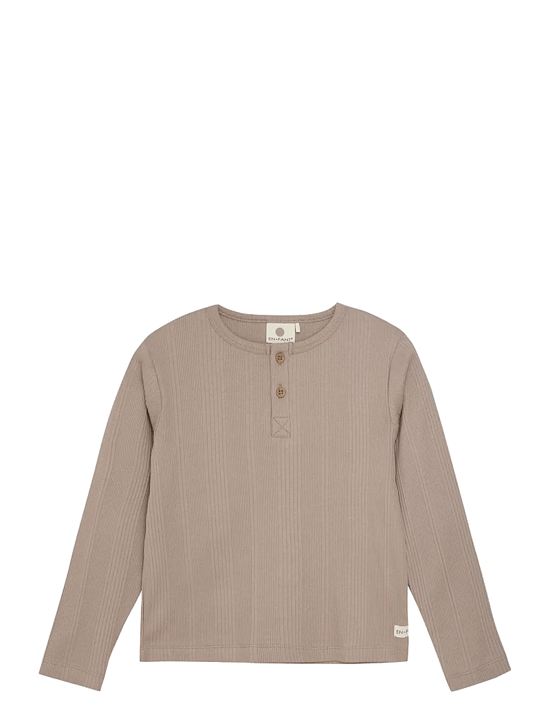 En Fant - T-shirt LS Rib - pikkade varrukatega t-särgid - fungi - 0