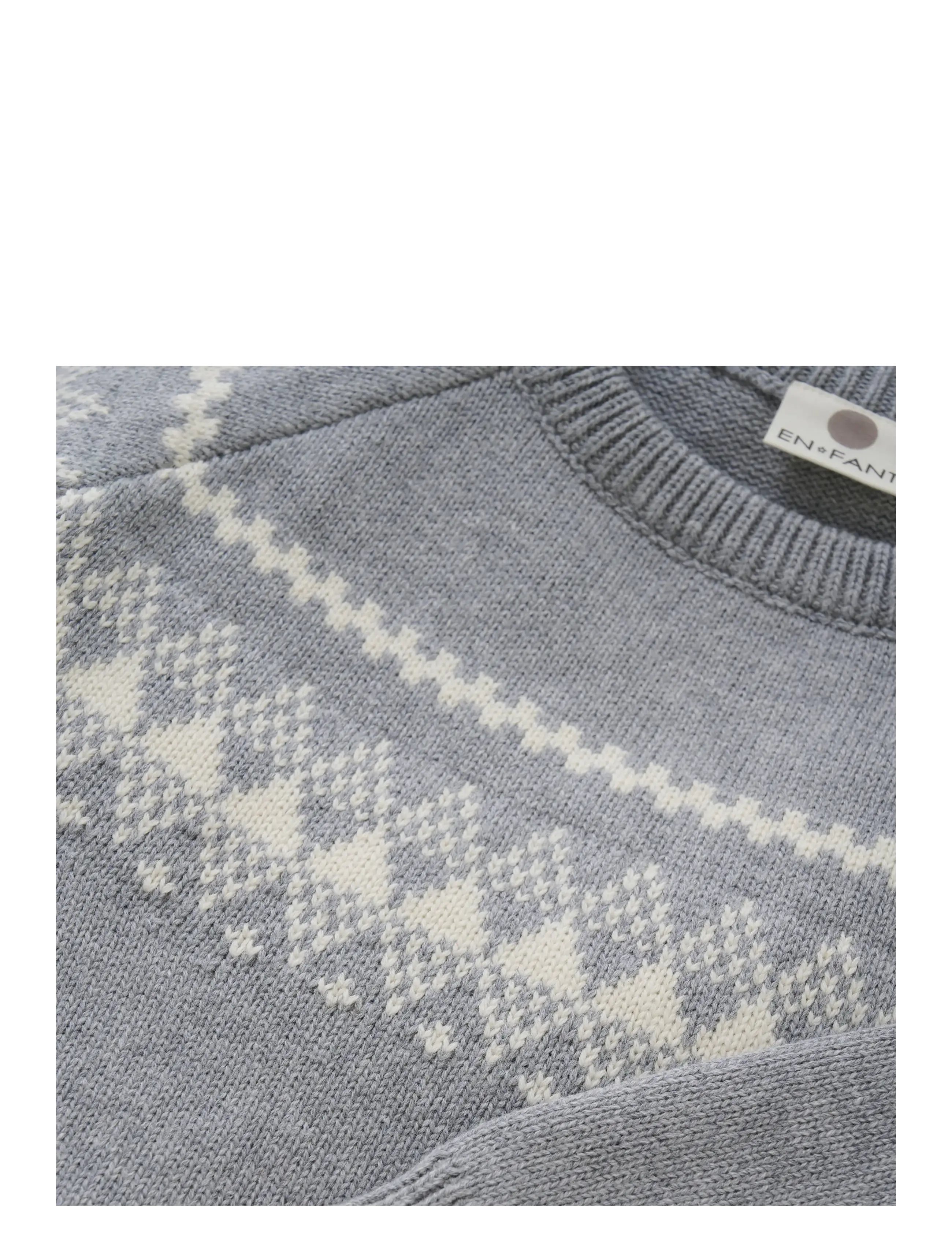 En Fant - Pullover Knit w. Wool - jumpers - light grey melange - 2