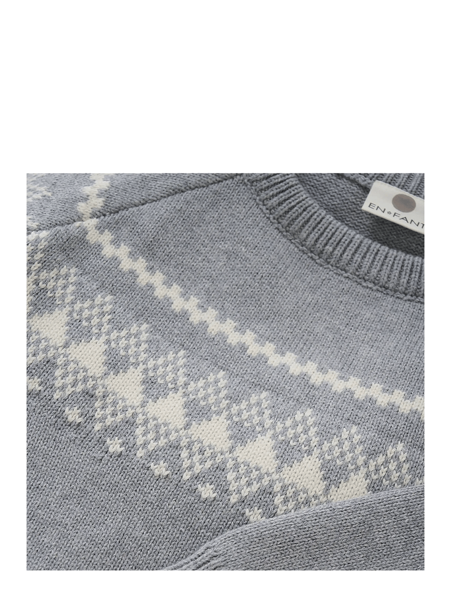 En Fant - Pullover Knit w. Wool - jumpers - light grey melange - 2