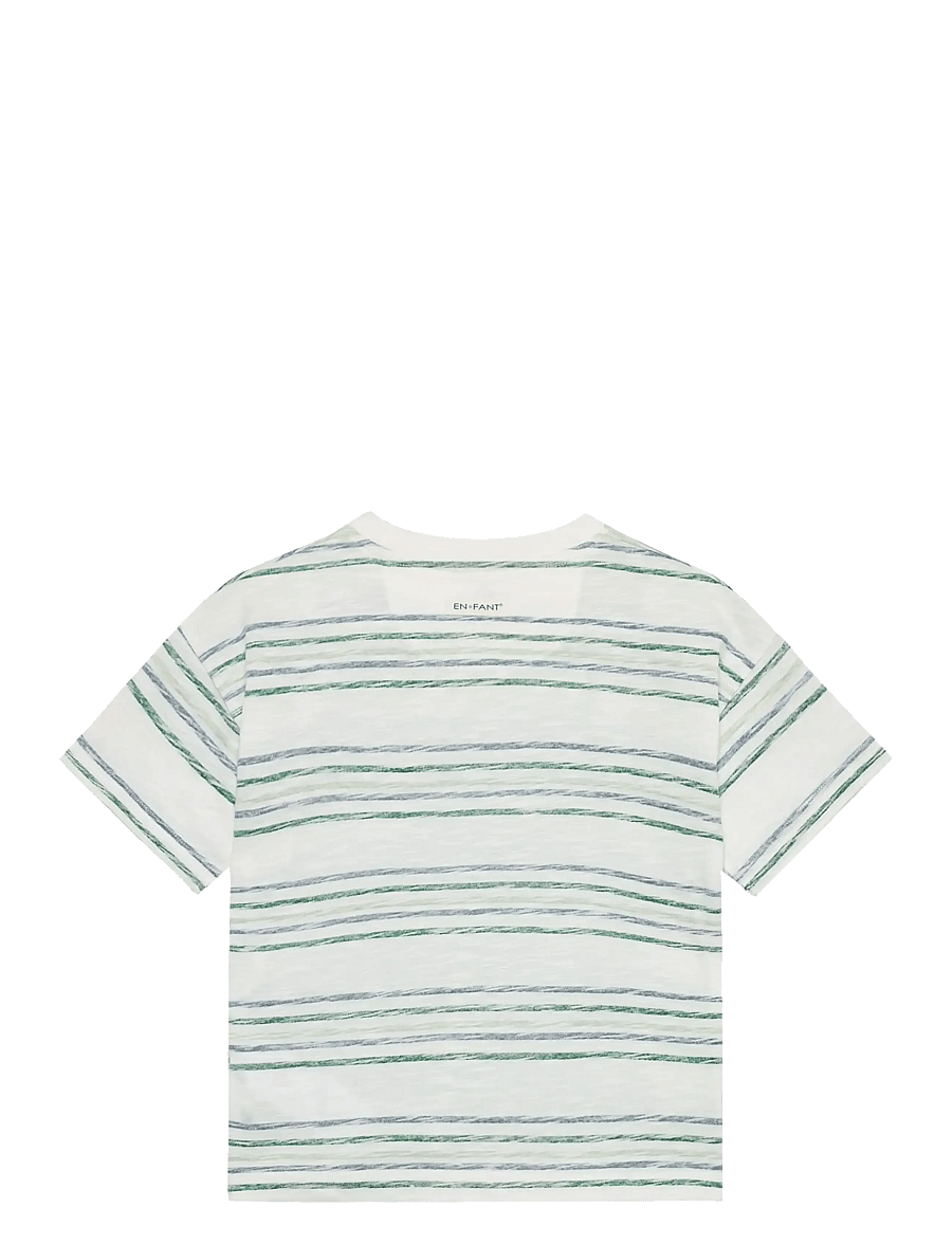 En Fant - T-shirt SS Stripe - lühikeste varrukatega t-särgid - verdant green - 1