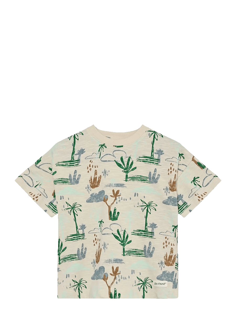 En Fant - T-shirt SS Slub AOP - lühikeste varrukatega t-särgid - fog - 0