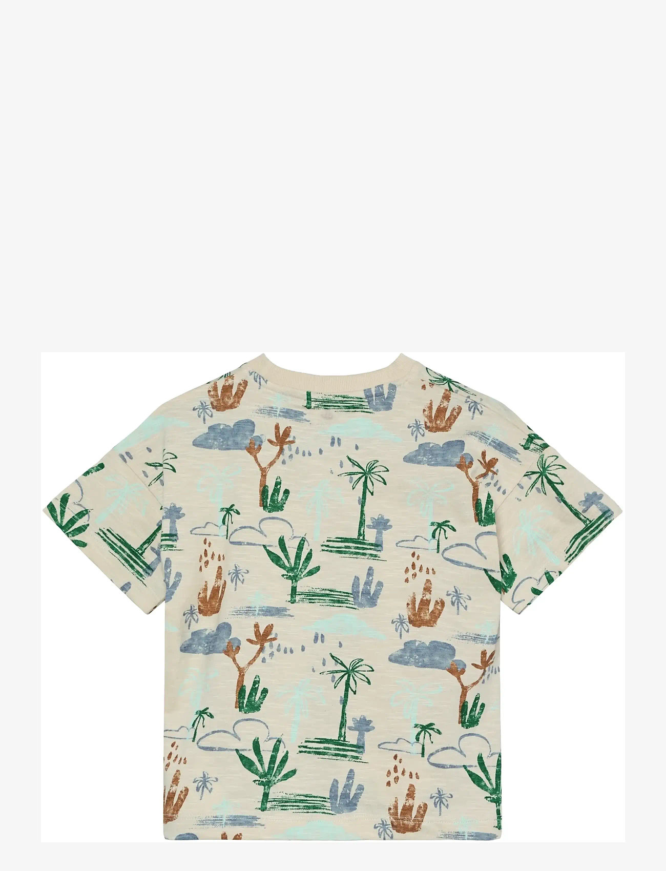 En Fant - T-shirt SS Slub AOP - short-sleeved t-shirts - fog - 1