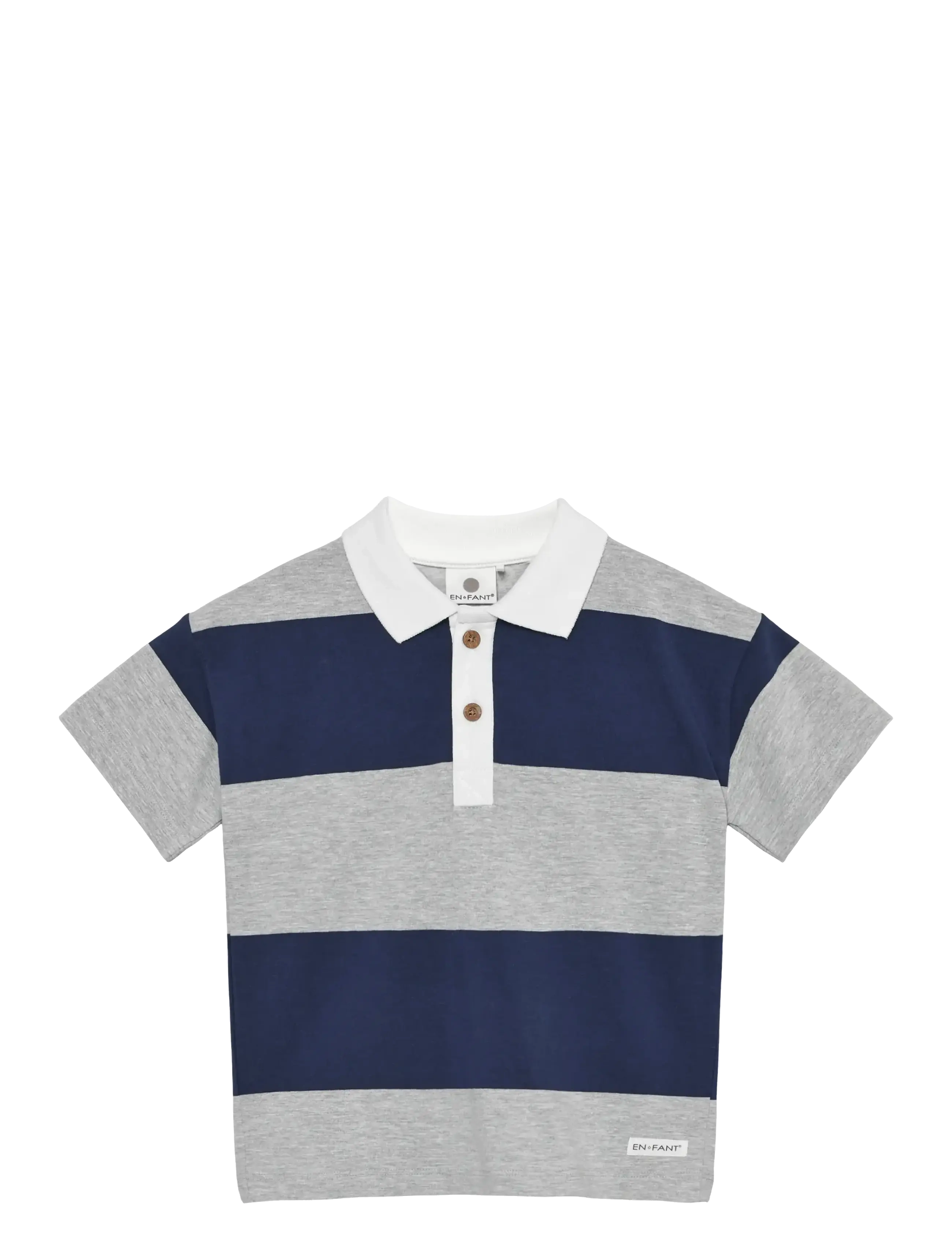 En Fant T-shirt SS Polo - Poloshirts - LIGHT GREY MELANGE / navy