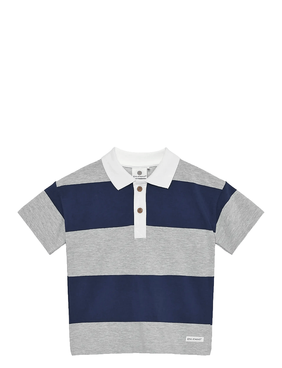 En Fant - T-shirt SS Polo - korte mouwen - light grey melange - 0