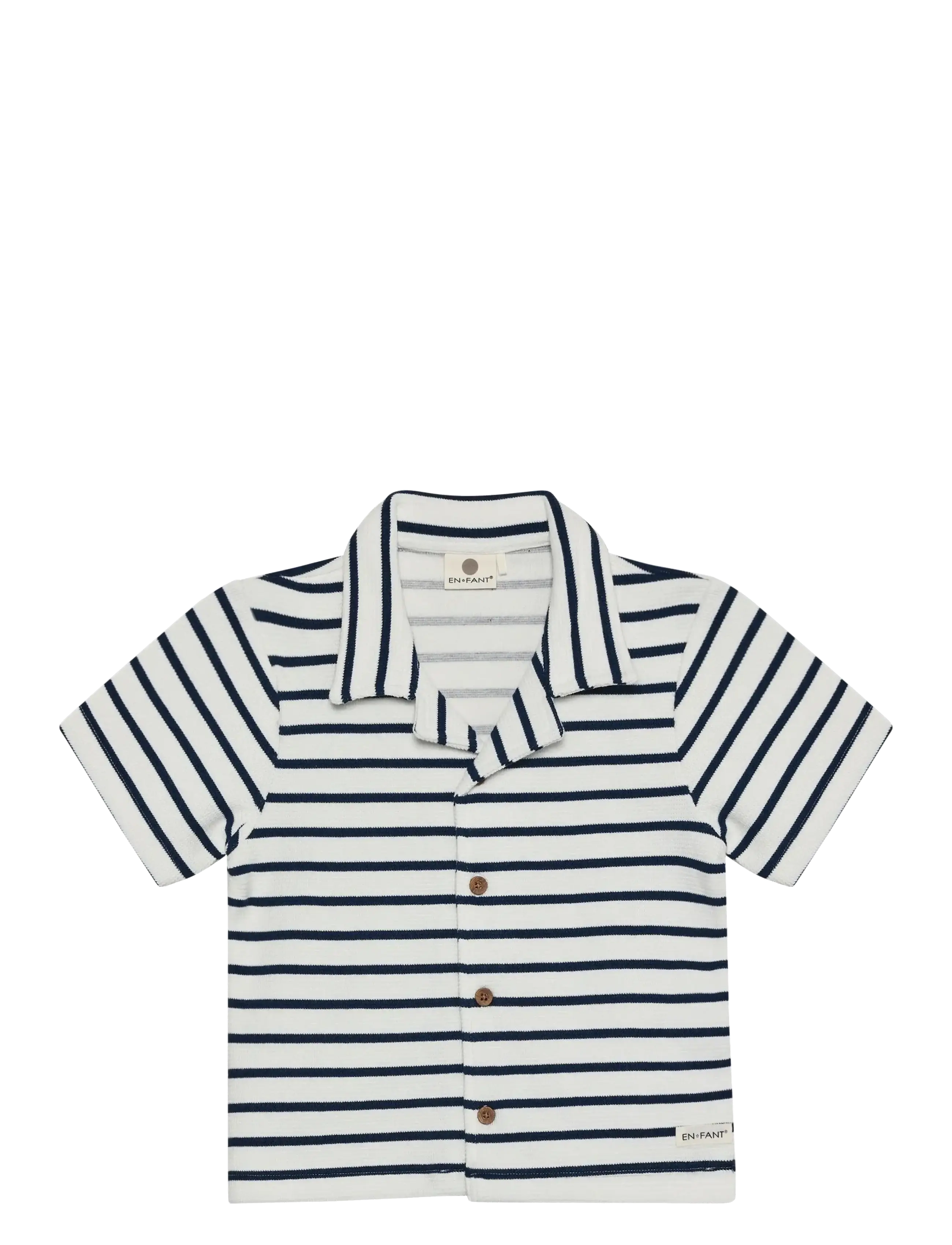 En Fant Shirt Sweat Stripe, 110, Shirts, Marineblau - Short-sleeved Kinder